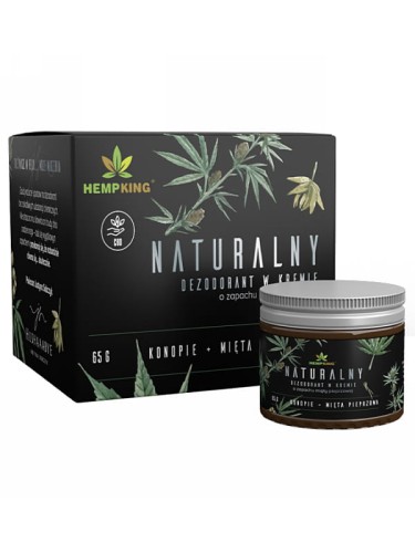 Naturalny dezodorant konopny dla mężczyzn (HempKing), dezodorant z CBD i miętą pieprzową, 65g