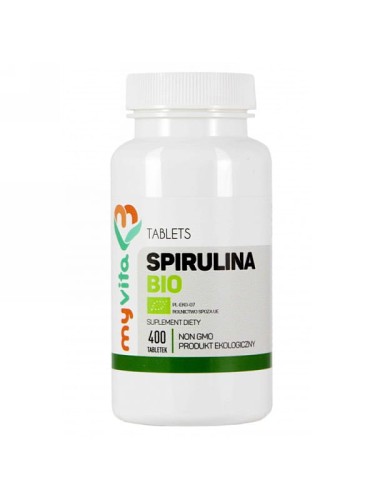 Spirulina BIO (MyVita), suplement ekologiczny wspomagający układ odpornościowy, 400 tabletek