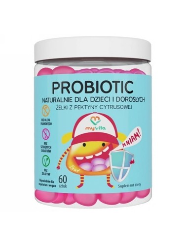 Probiotic (MyVita), naturalne żelki dla dzieci i dorosłych, 60 sztuk