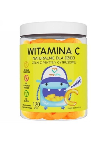 Witamina C (MyVita), naturalne żelki dla dzieci i dorosłych, 120 sztuk