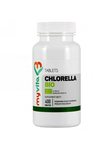 Chlorella Bio (MyVita), bogate źródło witamin i mikroelementów w tabletkach, 400 tabletek