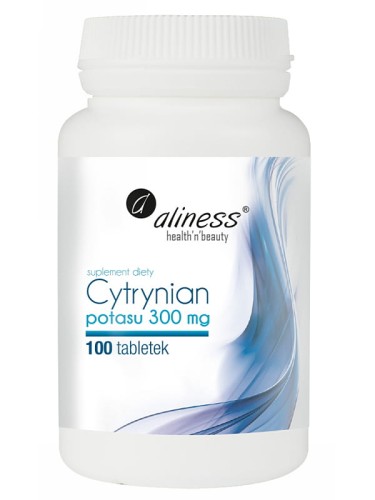 Cytrynian potasu 300 mg (Aliness), wysoka dawka potasu, 100 tabletek