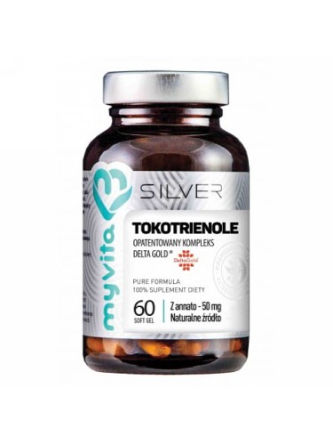 Tokotrienole Silver (MyVita), opatentowny komleks Delta Gold z annato 50 mg, 60 kapsułek