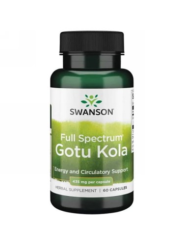 Gotu Kola 435 mg (Swanson), ekstrakt z wąkrotki azjatyckiej, 60 kapsułek