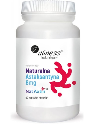 Naturalna Astaksantyna 8 mg (Aliness), 60 kapsułek