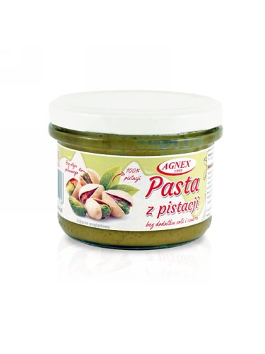 Pasta z pistacji (Agnex), w pełni naturalny 100% krem z orzechów pistacji bez żadnych dodatków, 150g