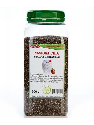 Nasiona chia (Agnex), nasiona szałwii hiszpańskiej, 500g