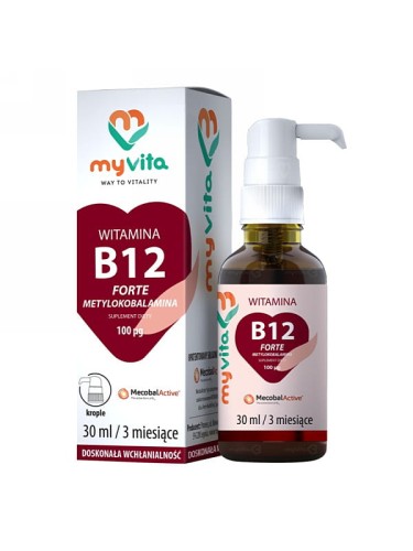 Witamina B12 Forte (MyVita), metylokabalamina w kroplach, 30 ml