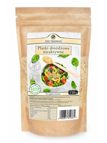 Płatki drożdżowe nieaktywne (Pięć Przemian), dodatek do potraw klasycznych, wgetariańskich i wegańskich, 150g