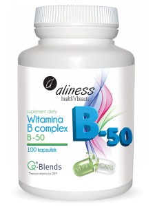 Witamina B complex B-50 (Aliness), kompleks witamin z grupy B z choliną i inozytolem, 100 kapsułek