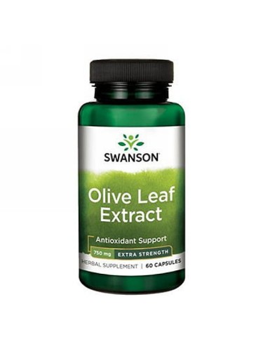 Olive leaf extract 750 mg (Swanson), ekstrakt z liśc oliwnych, 60 kapsułek