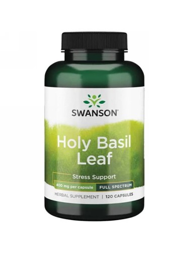 Holy Basil Leaf (Swanson), liść bazyli azjatyckiej 400 mg, 120 kapsułek