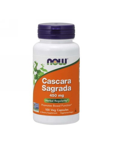 Cascara Sagrada 450 mg (Now Foods), szakłak amerykański, 100 kapułek