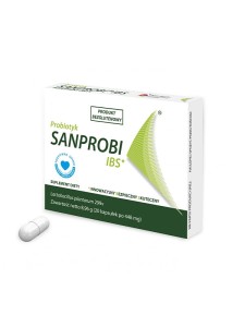 Sanprobi IBS (Sanprobi), szczep probiotyczny Lactobacillus plantarum 299v, 20 kapsułek