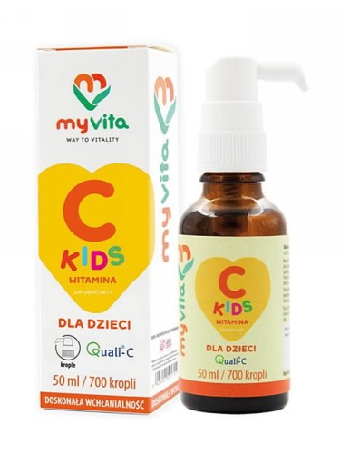 Witamina C Kids (MyVita), witamina C dla dzieci w kroplach, 50 ml