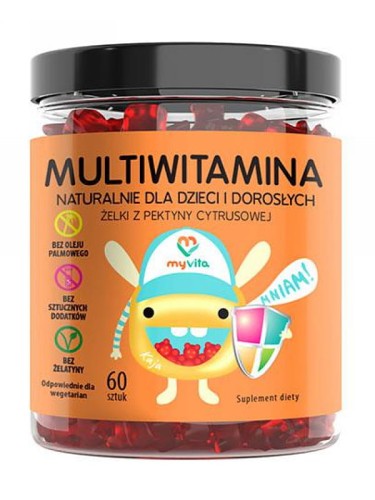 Multiwitamina (MyVita), naturalne żelki dla dzieci i dorosłych, 60 sztuk