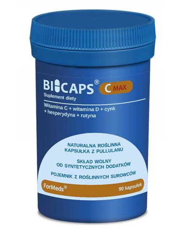 BiCaps Witamina C 1000 Max (Formeds), wsparcie układu odpornościowego, 90 kapsułek
