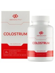 Colostrum  200 mg (Genactive), wsparcie odporności z liofilizatem siary bydlęcej,  120 kapsułek