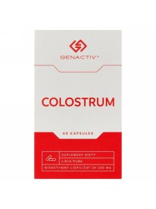 Colostrum 200 mg (Genactive), wsparcie odporności z liofilizatem siary bydlęcej, 60 kapsułek