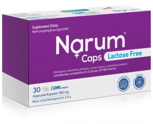 Narum Caps Lactose Free 150 mg, Lactobacillus acidophilus Er-2 szczep 317/402 Narine, w trakcie i po antybiotykoterapii, 30 kapsułek 