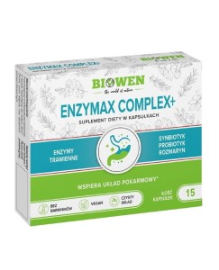 Enzymax Complex+, wsparcie dla trawienia (Biowen), 15 kapsułek