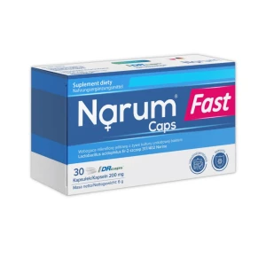 Narum Fast 200 mg, Lactobacillus acidophilus Er-2 szczep 317/402 Narine, Przewlekłe infekcje jelitowe i zmiany skórne, 30 kapsułek