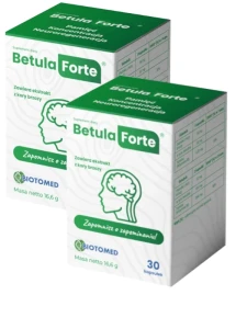 ZESTAW 2 x Betula Forte (Biotomed), pamięć, koncentracja, neuroregeneracja, 2 x 30 kapsułek 