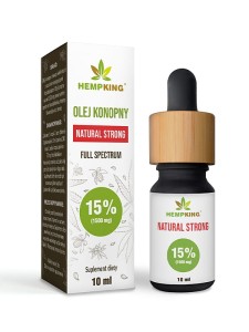 Olej konopny CBD Natural 15% (HempKing), certyfikowany olejek z konopii, 10 ml