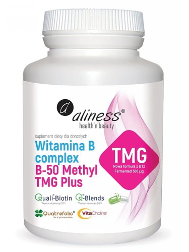 Witamina B complex B-50 Methyl TMG PLUS (Aliness), 100 kapsułek