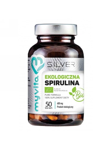 Spirulina ekologiczna Silver Pure 100% (MyVita), 50 kapsułek