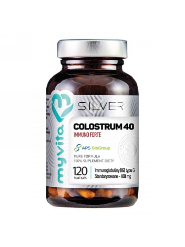 Colostrum 40 Immuno Forte Silver Pure 100% (MyVita), 120 kapsułek